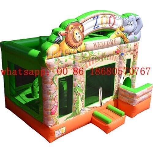 Animals Combo Open Air Bouncer Inflatable Trampoline Slide Inside On Sale