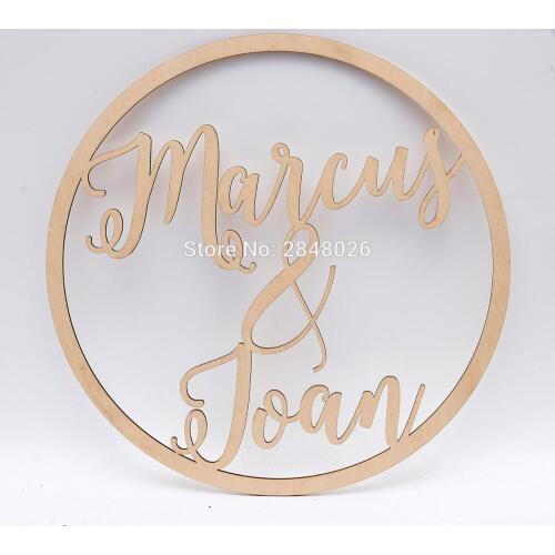 Personalized Wedding Laser Cut Name Wooden decor,Reception Decor,wedding sign hoop,photo prop wall sign