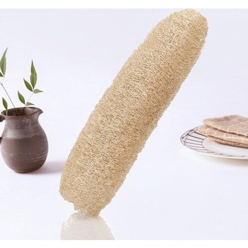 Full Loofah Natural Exfoliating Biodegradable Loofah Sponge Cellulose Natural Shower Sponge Scrubber For Kitchen Bathroom