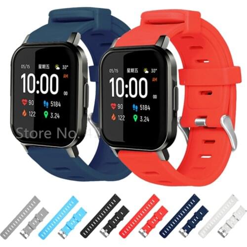 Silicone Soft Watch Band For Haylou LS02 Sports Wristband Bracelet 20mm Strap For Xiaomi Amazfit Bip S / GTS / BIP Smart Watch