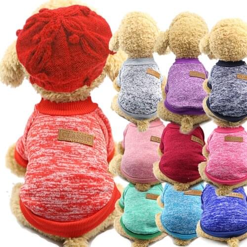 Warm Small Medium Dog Clothes Cat Pet Clothes Supplies Autumn Winter Classic Woollen Sweater