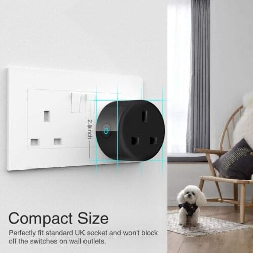 10A TUYA WIFI Smart Socket Wireless Remote Control Socket Outlet Timing Home Power Sockets Work with Alexa Google Home UK Plug