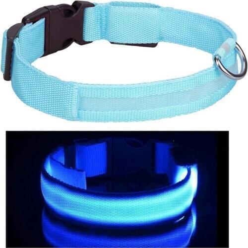 USB Rechargable LED Dog Pet Collar Night Safety Flashing Luminous Collars For Dogs Cats Adjustable Nylon Puppy Dog Cat Collar