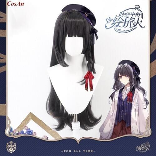 The High Quality Wigs Game A Traveler In Time And Space Heroine Cosplay Lovely Black Long Hair Party Role Play Accessories