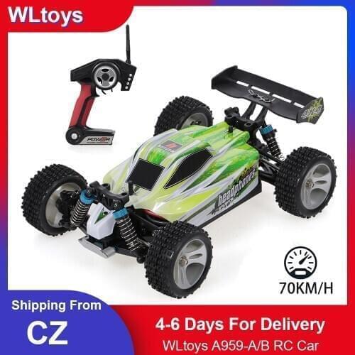 WLtoys A959-A/B 1:18 2.4GHz 4WD RC Car 35/70KM/H High Speed RC Racing Car Electric Remote Control Vehicle Off-Road Car Toys