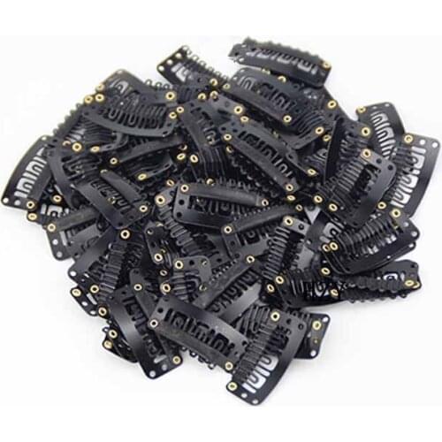 40PCS U Shape Iron Snap Clips For Feather Hair Extensions Wigs Weft Black Clip Styling Tools Appliances Hair Clips