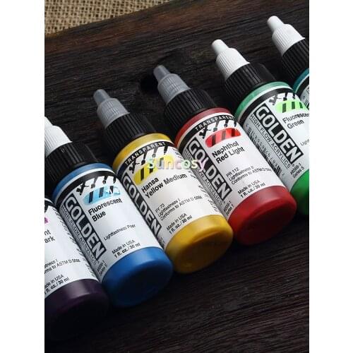 Golden High Flow Arcylic Paint, 1 Ounce 30ml, Made with Finely Ground Pigments, Can Be Used for Calligraphy-mixed Media-painting