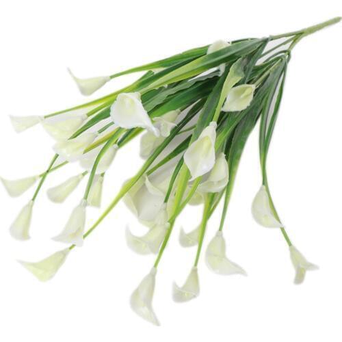 1 Bouquet 5 Branches mini artificial calla with leaf plastic fake lily plants Wedding home room decoration flower