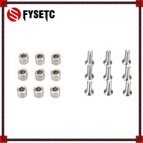 1Set /9pcs 6x6x3mm Aluminum Spacer With 9pcs M3 Screws And Wrench As Gift For Prusa MK3 Heated Bed 6x6x3t Spacer