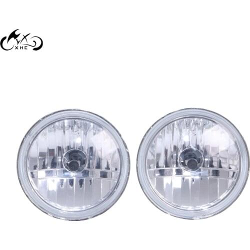 1Pair Motorcycle 4 1/2" Clear Auxiliary Passing Lamp Driving Spot Fog Amber Lights For Harley Dyna Softail Touring Sportster