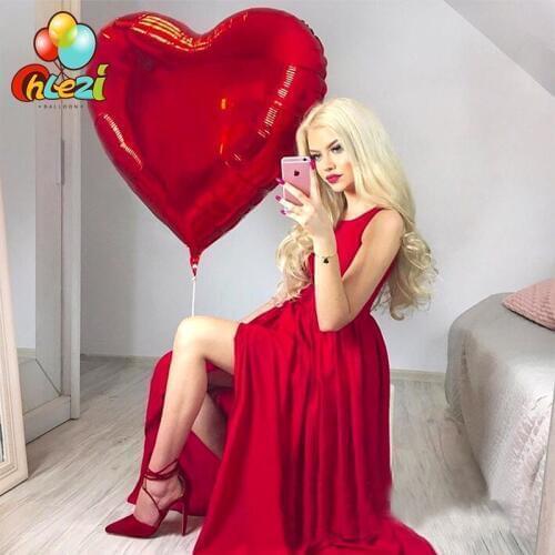 32 inch 75cm love Heart Shape Aluminum Foil Balloons for Birthday Party decoration Helium Balloon Wedding Decoration Pure Globos