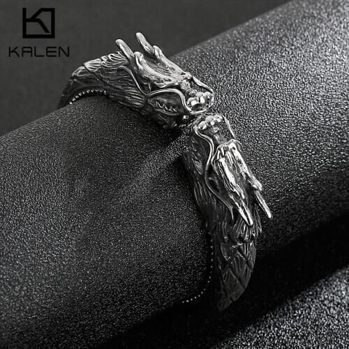 9mm Titanium Steel Dragon Bangle Mens 2020 Jewelry Inner Size 62mm