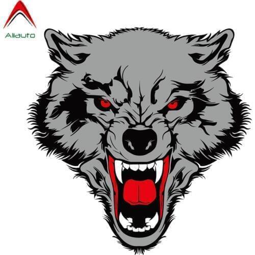 Aliauto Cartoon Motorcycle Car Sticker Interesting Tribal Wolf Totem PVC Decoration Reflective Creative Decal,14cm*14cm