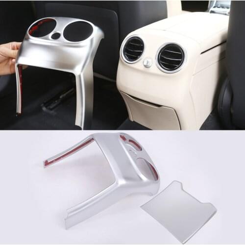 Car Styling Chrome Rear armrest box exhaust outlet decorative Trim Cover Stickers for mercedes w205 c class c180 GLC Accessories