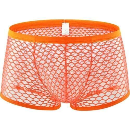 DENNYLITER 3 Pcs Boxer Men Underwear Mesh Breathable Solid Underpants Comfortable Shorts Gay Calzoncillos Hombre Boxershorts Men