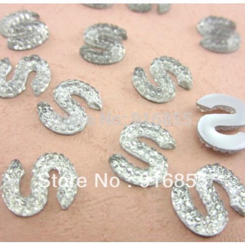 Exquisite and fashion 24pcs/lot 13*11mm crystal craft letter/alphabet S flatback resin rhinestone beads for DIY decoration