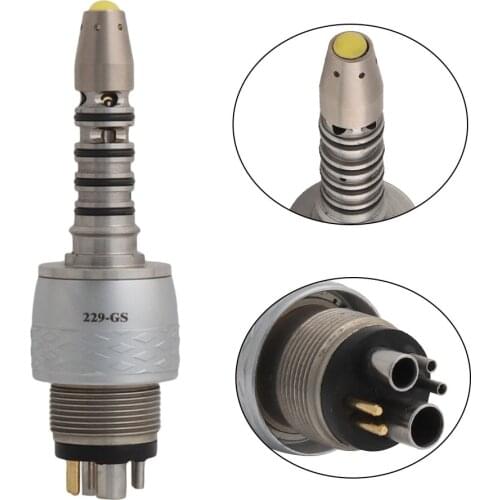 Dental Quick Connector Quick Coupler Dental 6Holes Optical Quick Coupling for Dental Handpiece Air Turbine CX229-GS