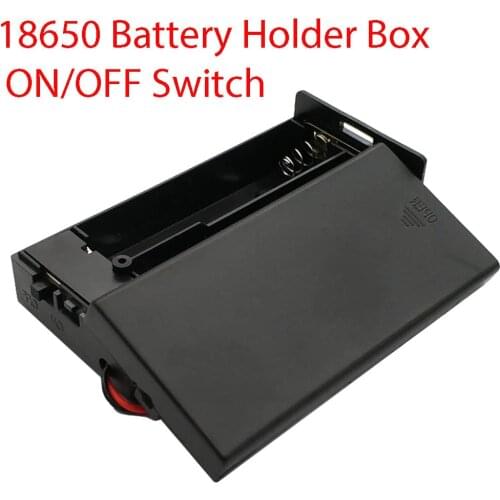 DIY 3.7V 18650 Battery Storage Case For 2x18650 Batteries Holder Box Container 2 Slot Batteries Holder ON/OFF Switch