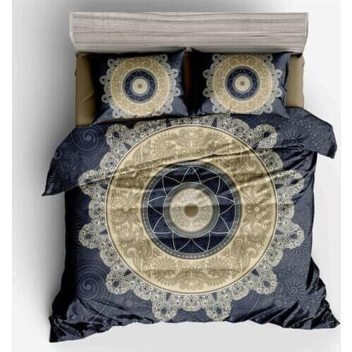 Fanaijia Bohemian Bedding Sets king size Feather mandala Duvet Cover Set Pillowcase Bed Set Home textiles