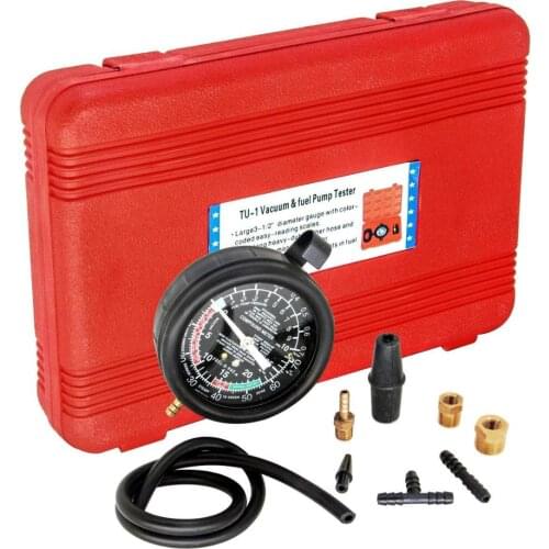 Fuel Pump Carburetor Valve Pressure Vacuum Tester Gauge Exhaust Pipe Blockage Detection Test Kit Tool