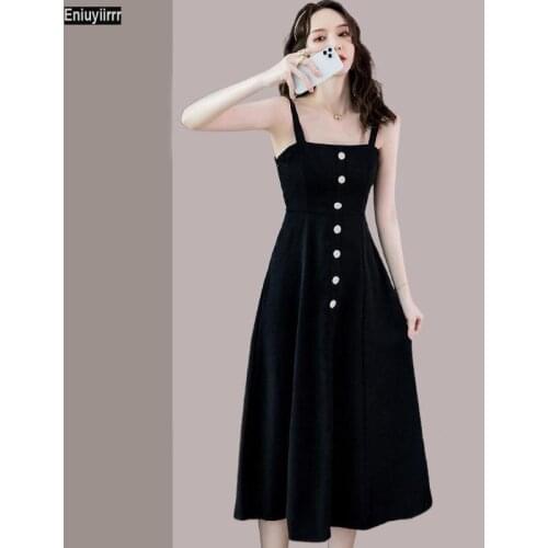 French Summer Women Bodycon Long Midi Vintage Button Sleeveless Strapless Elegant Party Sexy Club Clothes Vestido Robe Dress