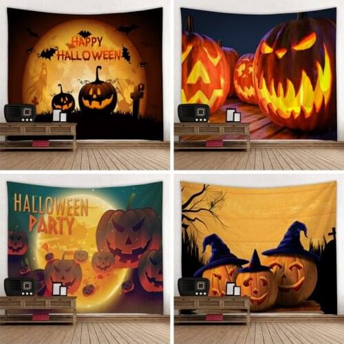 Happy Halloween Tapestry ForLiving Room Bed Room Multi Printing Home Deco Wall Hanging Wall Art Picnic Mat Large Plus Size