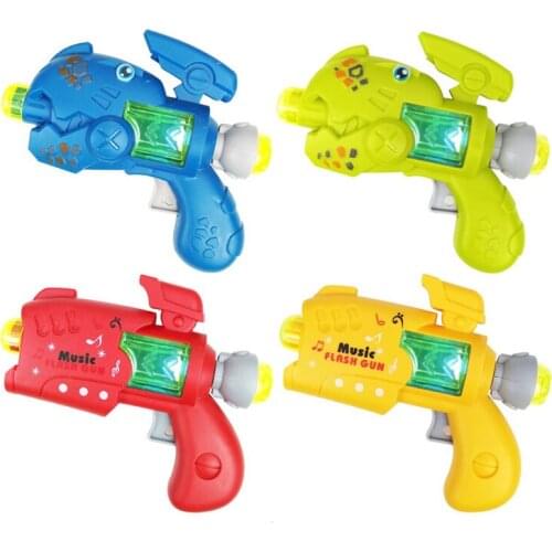 Flashing Sounding Toy Guns Small Q Funny Electric Music Pistol Shooting Outdoor Game Sport Gift for Children Boy 2021 New