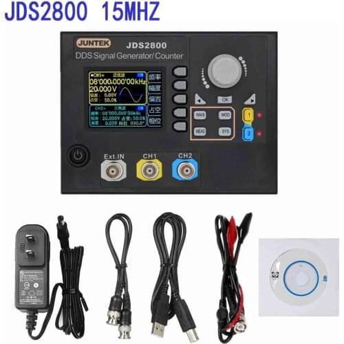 JDS2800 15MHz Dual-channel Function Signal generator AC100-240V DDS Function Arbitrary Waveform Pulse Generator