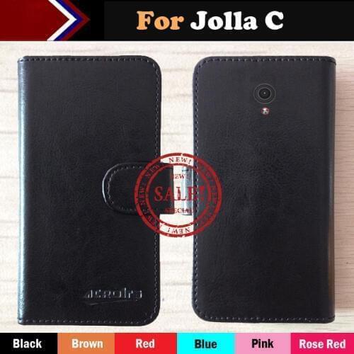 Hot!! In Stock Jolla C Case 6 Colors Luxury Ultra-thin Leather Exclusive For Jolla C Phone Cover+Tracking