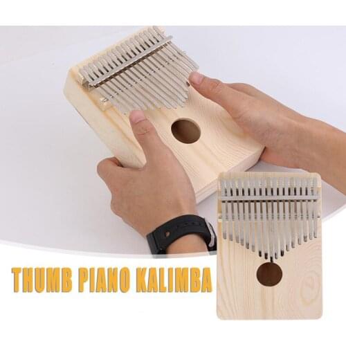 Thumb Piano 17 Keys DIY Painting Pine Wood Kalimba Piano For Beginners Wooden Musical Instruments Keyboard Instrument Accessory
