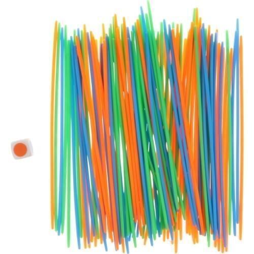 Set of 100 Multicolored Mikado Pickup Sticks, Interactive Toy
