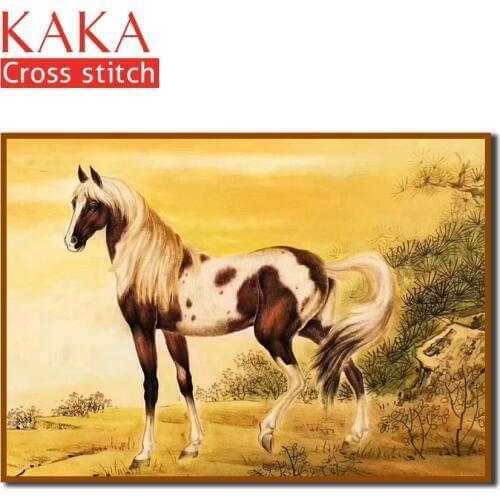 Cross stitch kits,Embroidery needlework sets with printed pattern,11CT canvas for Home Decor Painting,Animals Full NCKA019