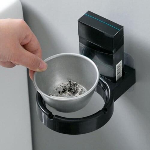 Wall Mounted Stainless Steel Ashtray Bathroom Cigs Holder Storage Rack
