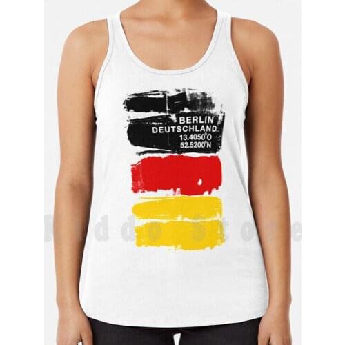 Germany Berlin Deutschland German Coordinates Art Tank Tops Vest Sleeveless Berlin Germany Deutschland Ar T Coordinates