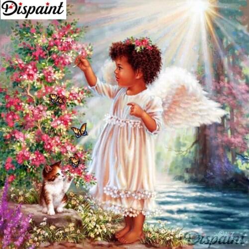 Dispaint Full Square/Round Drill 5D DIY Diamond Painting "Flower angel" Embroidery Cross Stitch 3D Home Decor A12153