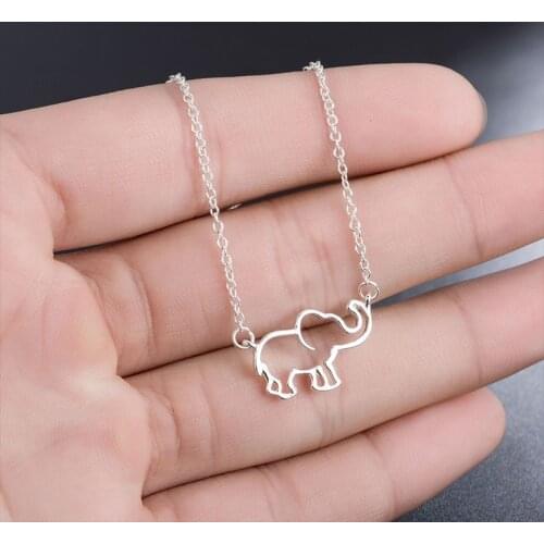 Wholesale 2020 Elephant cute necklace womens Simple pendants stainless steel gold chains on the neck necklaces fashion jewelry