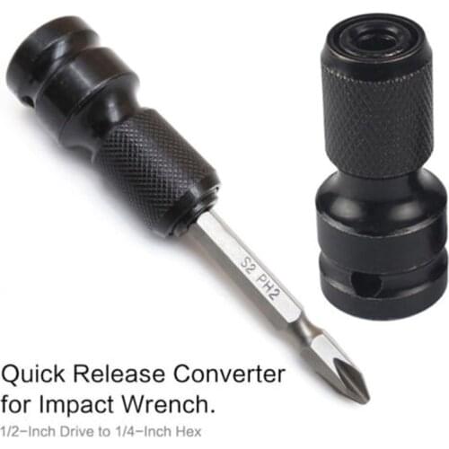Wrench Socket Adapter Impact Drill Spanner Driver Converter 1/2 Inch Square To 1/4 Inch Hex Ratchet Socket