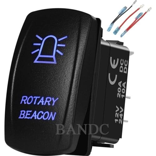 ROTARY BEACON Rocker Switch，Laser-Etched On-Off SPST Led Light Button for Car Boat ARB NARVA，Car Accessories，Jumper Wires