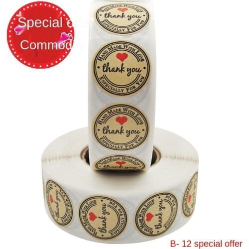 Kraft paper roll manual DIY thank you sticker gift decoration sticker
