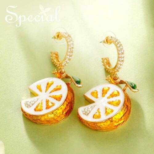 SPECIAL earrings earrings earrings light luxury niche fashion personality lemon summer 2021 new wave