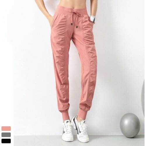 Running Sport Joggers Women Loosen Quick Dry Athletic Gym Fitness Sweatpants with Two Side Pockets Exercise Pants Trousers Mujer