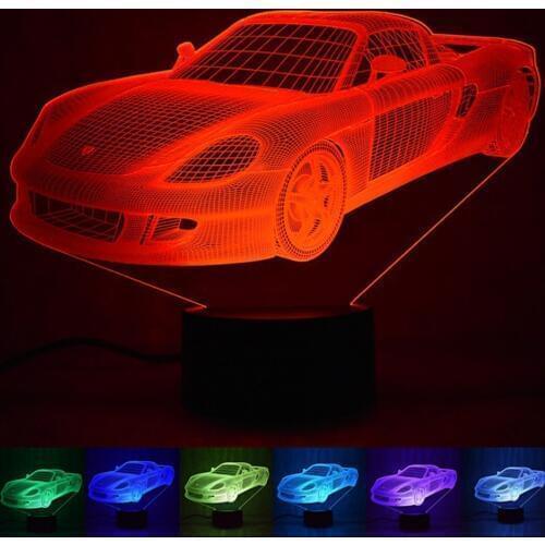 Souvenir Gift 3D Hologram Illusion Unique Lamp Acrylic Night Light With Touch Switch Luminaria Lava Lamp 7Colors Changing Deco