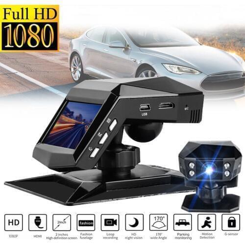 Upgrade 1080P Full HD Dash Cam Car Video Driving Recorder With Center Console LCD Car DVR Video Recorder, WDR 170° Wide Angle