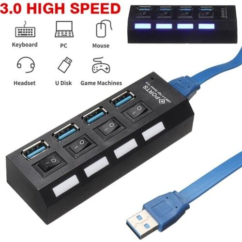 4 ports USB 3.0 High Speed Hub EU Plug Multi Expansion USB 2.0/1.1 HUB Adapter Suitable for Computer Notebook Macbook Pro PC