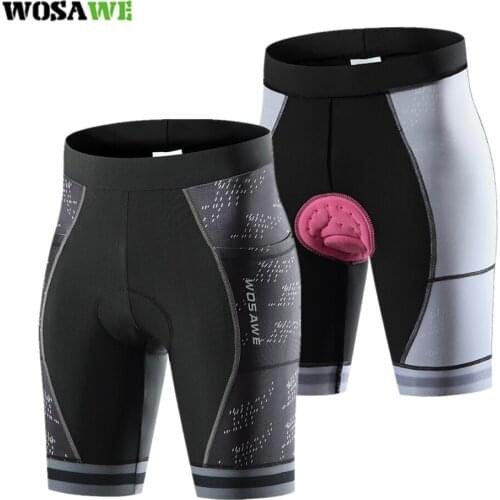WOSAWE Reflective Padded Cycling Shorts Shockproof MTB Bicycle Shorts Road Bike Shorts Ropa Ciclismo Tights For Women