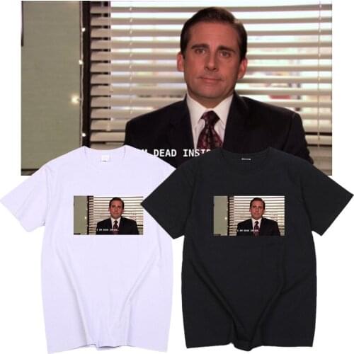 I Am Dead Inside Michael Scott Funny T-shirt Women Men 2021 Office Fashion Tops Unisex Tumblr Short-sleev Oversized Camisetas