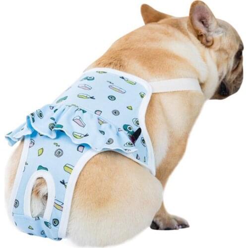 Female Pet Dog Cute Summer Cotton Sanitary Pants With Suspenders Physiological Pants Jumpsuits With Suspenders Dog Health Care