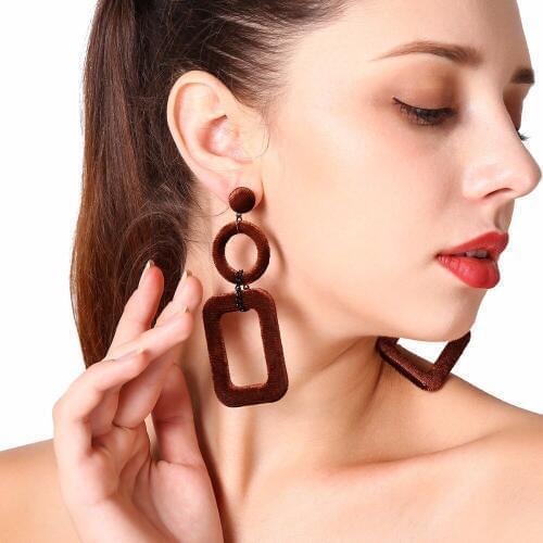 Fashion Velvet Square Earring For Women Handmade Rectangle Plastic Earrings For Women Creative Drop Dangle Earing Drop shipping