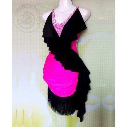 New style Latin dance costume sexy senior diamond tassel latin dance dress for women latin dance competition dresses S-4XL