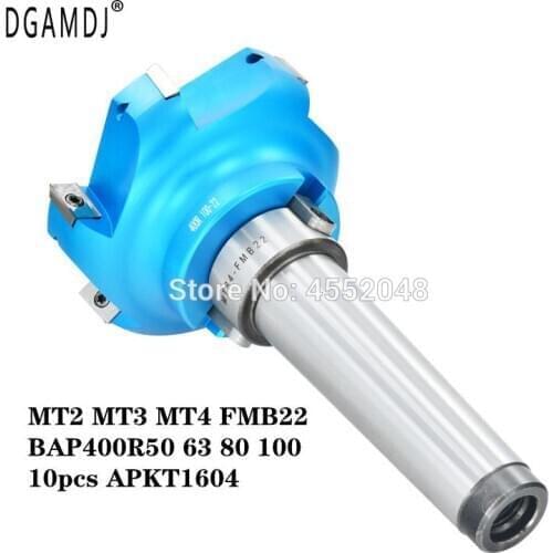 1set of MT2 MT3 MT4 FMB22 face milling tool holder BAP400R50 63 4T 80 100 22 6T aluminum cutter head suitable for APKT1604 blade